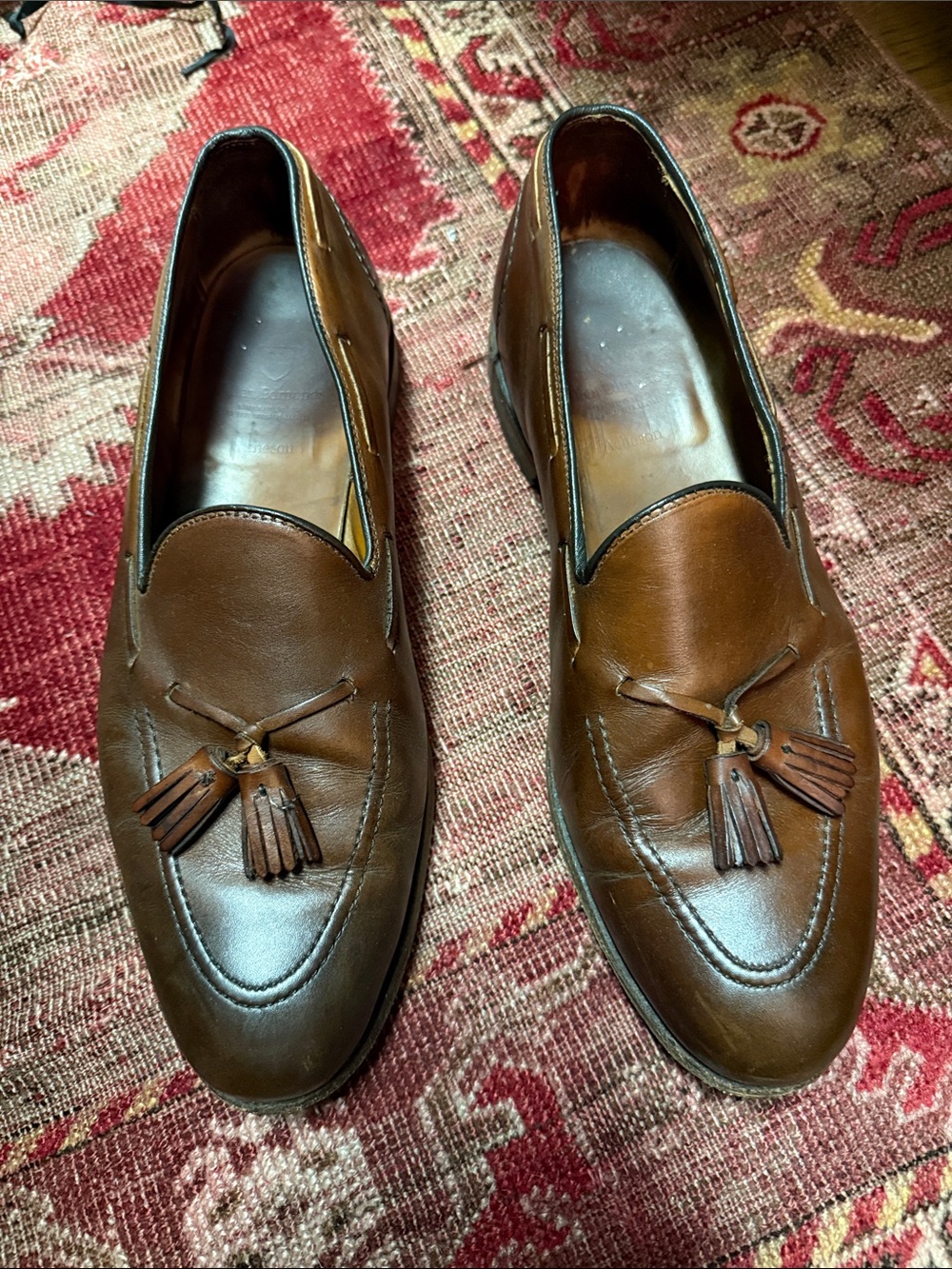Allen Edmonds Classic Brown Leather Tassel Loafers - Men